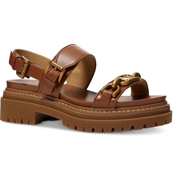 MICHAEL Michael Kors Kailey Leather Lug Heel Brown - Picture 1 of 7